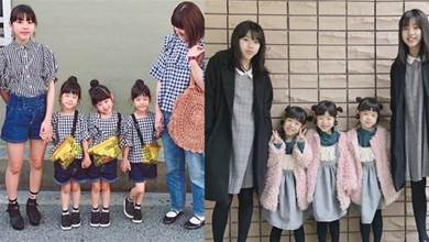 生完雙胞胎又生三胞胎！日本辣媽生5個女兒「長相如復製粘貼」幸福放大5倍成人生贏家！