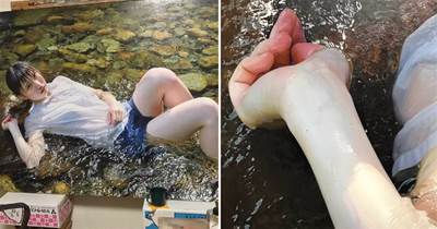 日本畫家畫女友，一幅水中少女，放大8倍，網友大呼：冷軍敗了