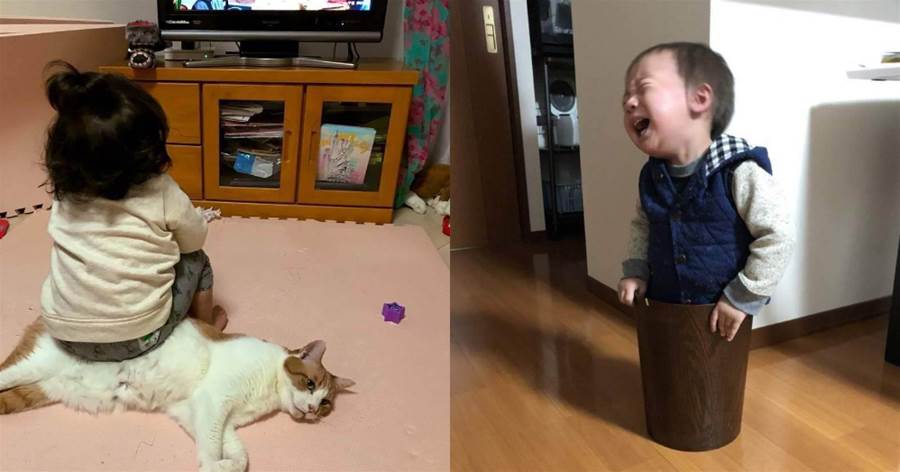 小朋友到底有多難帶？日本父母紛紛曬自家寶寶讓人哭笑不得的衝擊照！