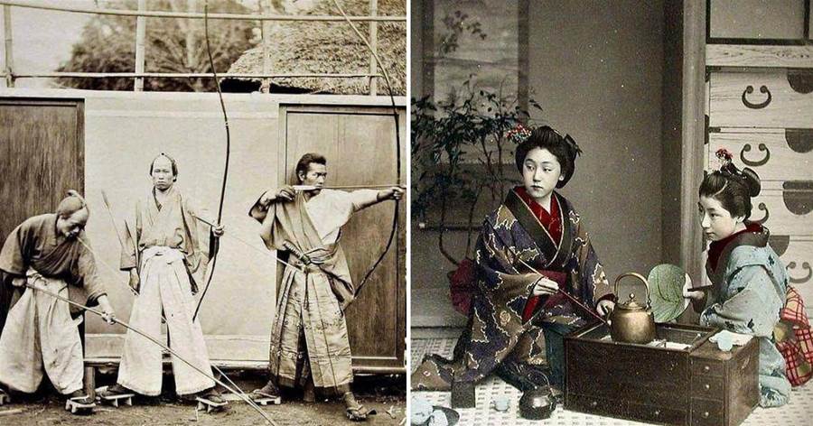 日本19世紀罕見老照片，武士和藝妓過著怎樣的生活？貧民小孩的生活太慘了~